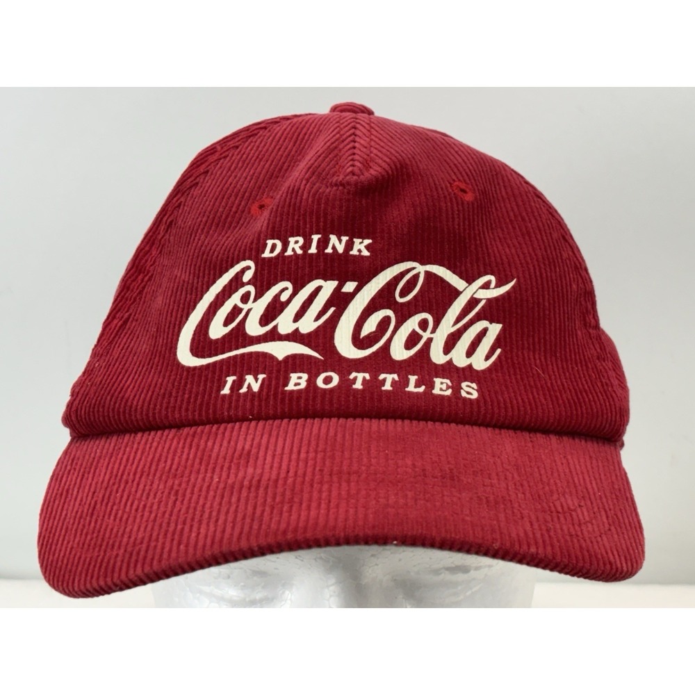 Coca-Cola Hat Cap Snap Back Drink in Bottles American Needle Corduroy Coke Red